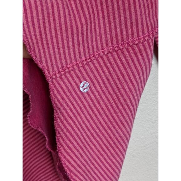 Lululemon Open Your Heart Striped Long Sleeve Reversible Knit Top Size S Pink - Picture 6 of 9